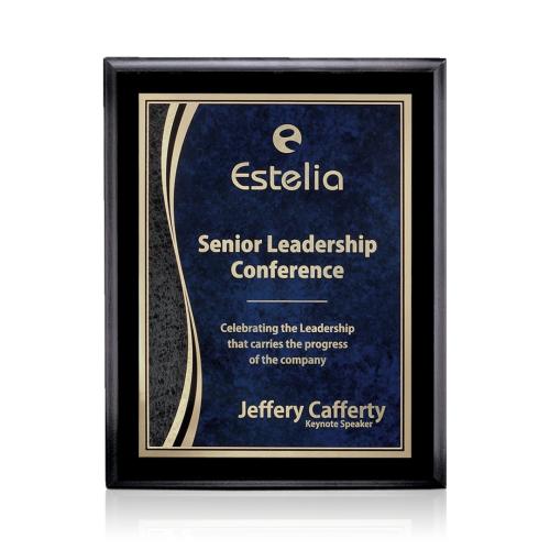 Plaque Awards - Retirement Plaques - Farnsworth/Finch - Black/Blue