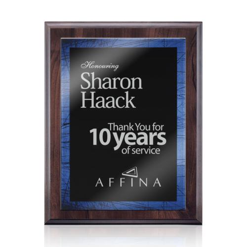 Plaque Awards - Retirement Plaques - Farnsworth/Caprice - Cherry/Blue