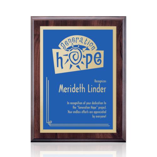 Plaque Awards - Retirement Plaques - Farnsworth/Simplicity - Cherry/Blue