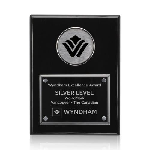 Plaque Awards - Retirement Plaques - Jansenn Plaque - Black/Chrome