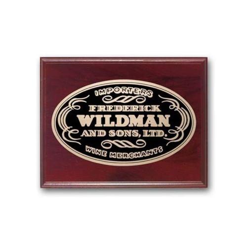 Plaque Awards - Retirement Plaques - Etch/Oxidized Plaq - Mahogany