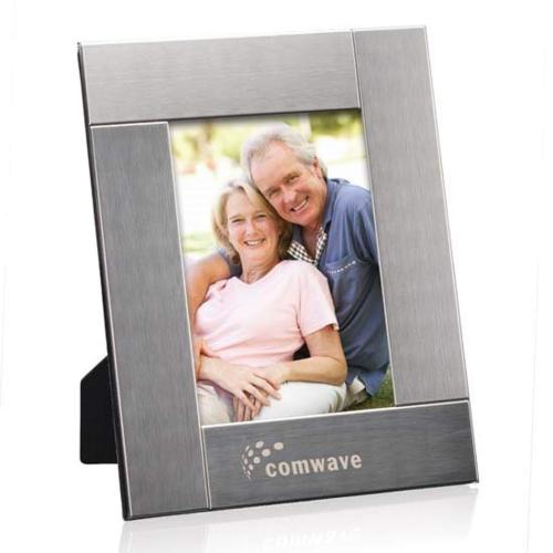 Corporate Gifts - Picture Frames - Cirque Frame - Brushed Stainless Steel 