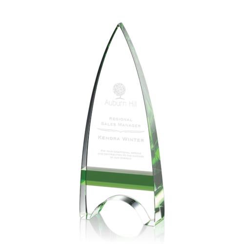 Recognition Awards - Crystal Awards - Kent Award - Green