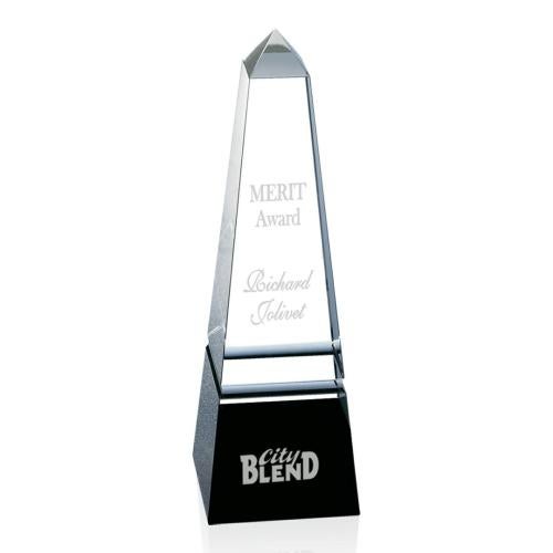 Recognition Awards - Crystal Awards - Groove Obelisk Award - Black