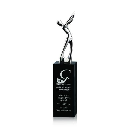 Recognition Awards - Crystal Awards - Peale Golf Award - Black