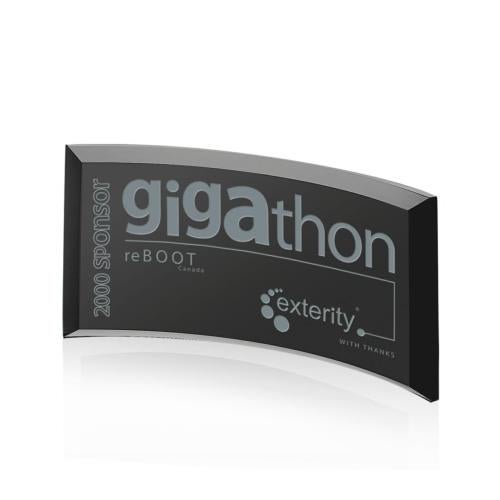 Recognition Awards - Glass Awards - Crescent Award - Grey