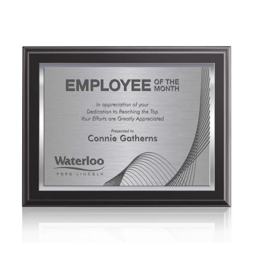 Plaque Awards - Premium Plaques - Farnsworth/TexEtch - Black/Silver