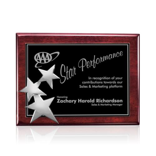 Plaque Awards - Ornamental Plaque - Constellation - Rosewood/Chrome
