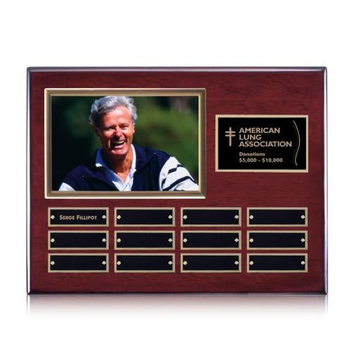 Plaque Awards - Photo Plaques - Photo (Horiz) P/Plaque - Rosewood/Gold
