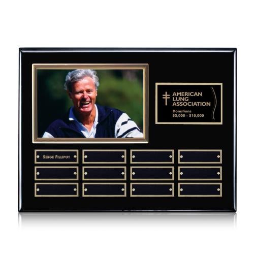 Plaque Awards - Photo Plaques - Photo (Horiz) P/Plaque - Black/Gold