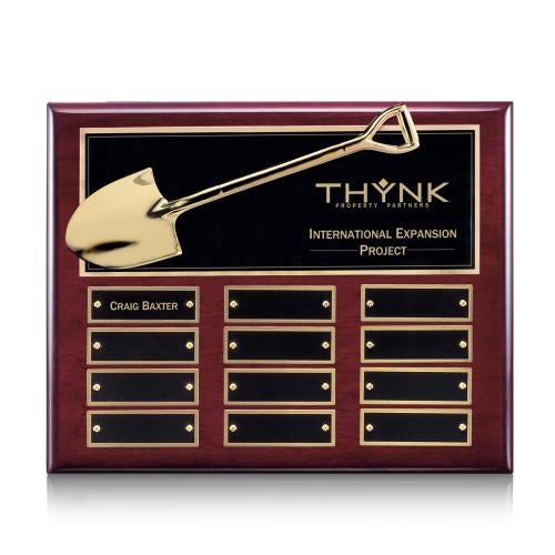 Recognition Awards - Shop by Recipient - Employee of the Month - Shovel Perpetual - Rosewood 