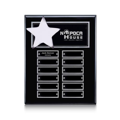 Plaque Awards - Perpetual Plaques - Hollister (Vert) Perpetual - Black/Silver 