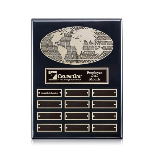 World (Vert) Perpetual - Black Finish Recognition Awards - Shop by Recipient - Employee of the Month - World (Vert) Perpetual - Black Finish
