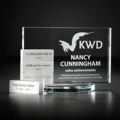 Recognition Awards - Crystal Awards - Tower Award w/4 Bars