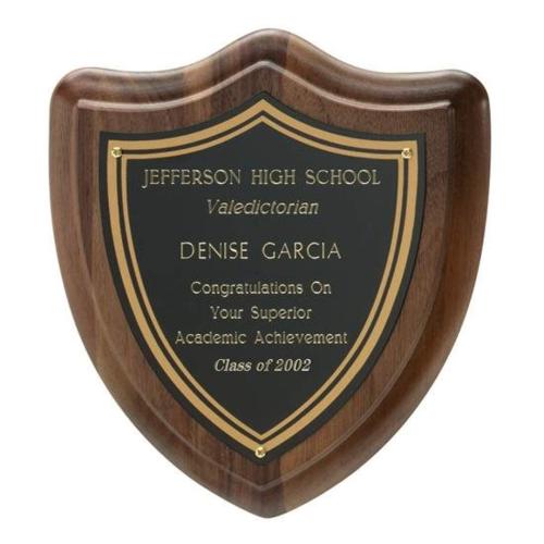 Plaque Awards - Retirement Plaques - Contemporary Shield