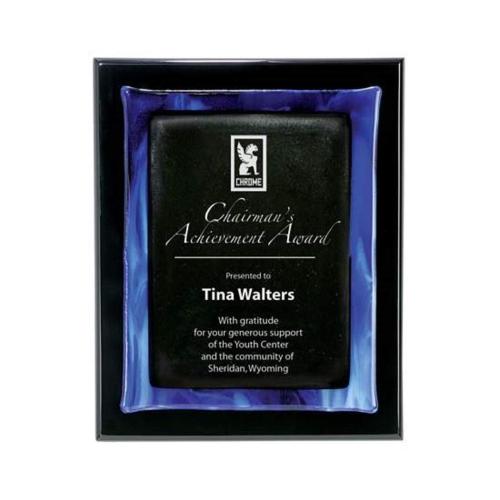 Recognition Awards - Sustainable Awards - Metallic Fusion Plaque - Black/Blue