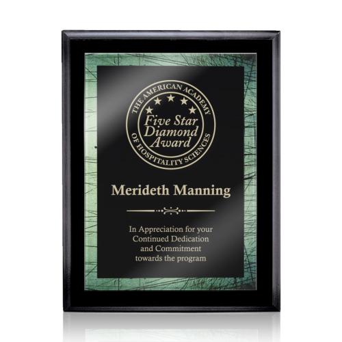 Plaque Awards - Retirement Plaques - Farnsworth/Caprice - Black/Green 