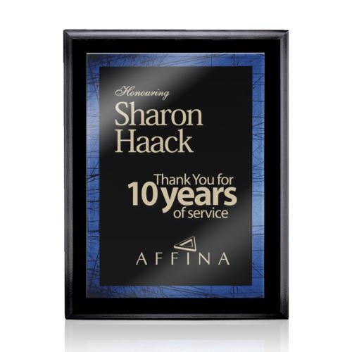 Plaque Awards - Retirement Plaques - Farnsworth/Caprice - Black/Blue