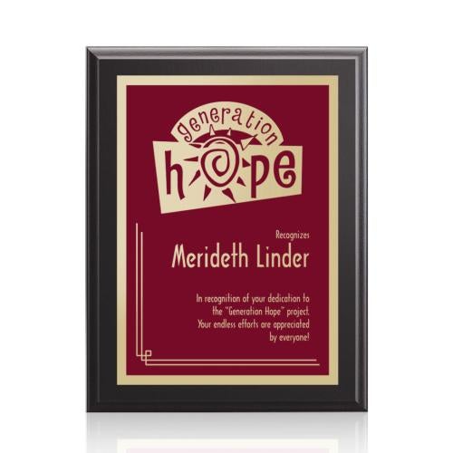 Plaque Awards - Retirement Plaques - Farnsworth/Simplicity - Black/Burgundy