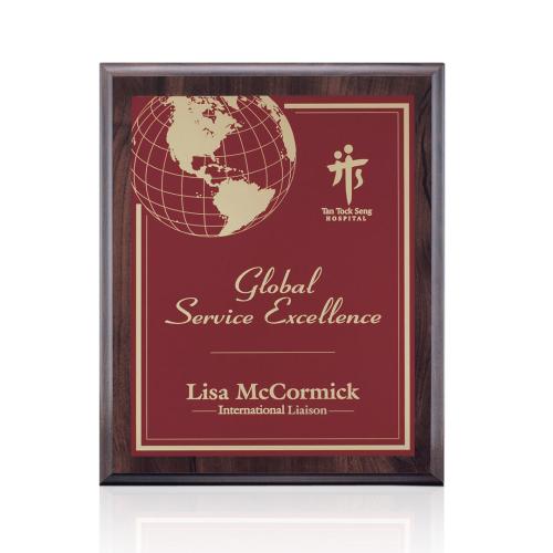 Plaque Awards - Retirement Plaques - Farnsworth/Marietta - Cherry/Red