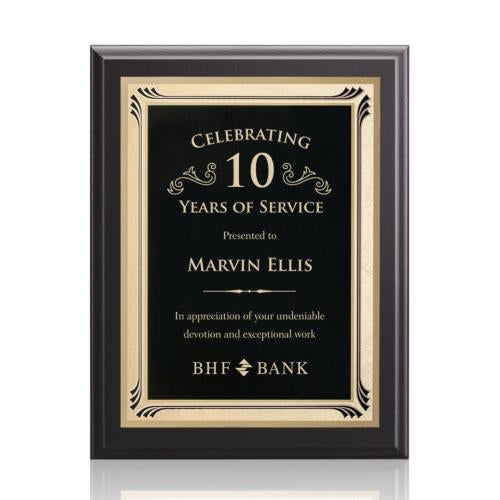 Plaque Awards - Retirement Plaques - Farnsworth/Sonata - Black/Black