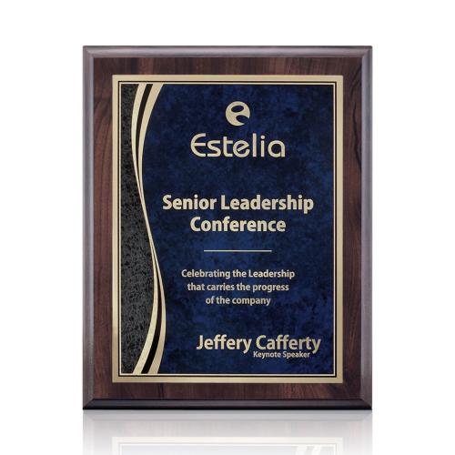 Plaque Awards - Retirement Plaques - Farnsworth/Finch - Cherry/Blue