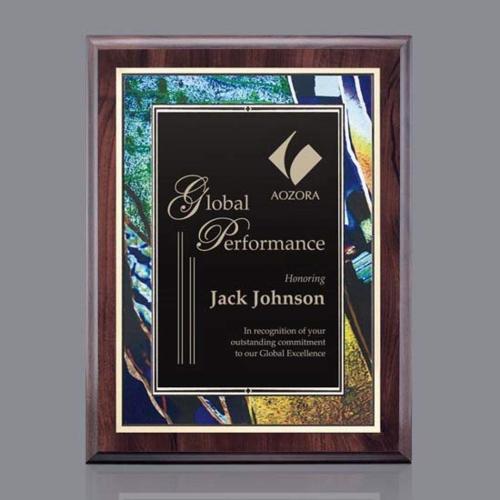 Plaque Awards - Retirement Plaques - Farnsworth/Verdi - Cherry Finish