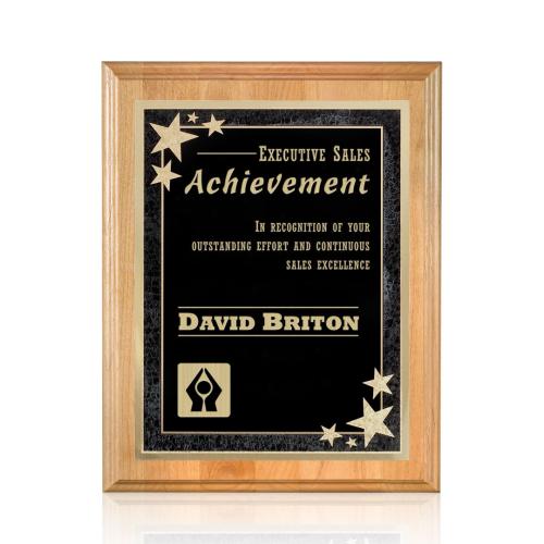 Plaque Awards - Retirement Plaques - Erindale/Starburst - Black