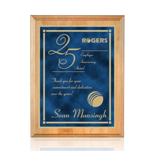 Plaque Awards - Retirement Plaques - Erindale/Contempo - Blue