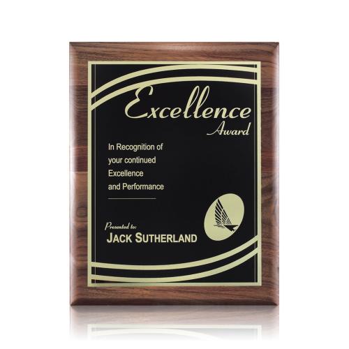 Plaque Awards - Retirement Plaques - Sedgewick/Marietta - Walnut/Black