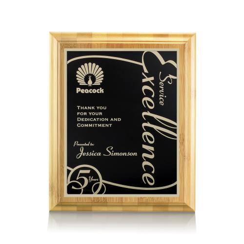 Recognition Awards - Sustainable Awards - Bamboo/Marietta Plaque - Black