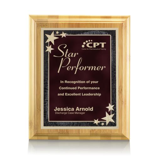 Recognition Awards - Sustainable Awards - Bamboo/Starburst - Red