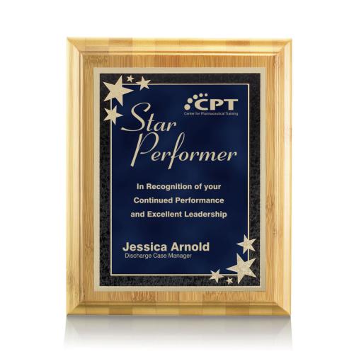 Recognition Awards - Sustainable Awards - Bamboo/Starburst - Blue