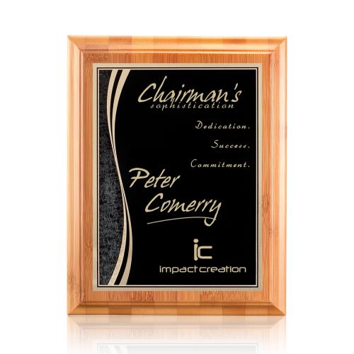 Recognition Awards - Sustainable Awards - Bamboo/Finch Plaque - Black