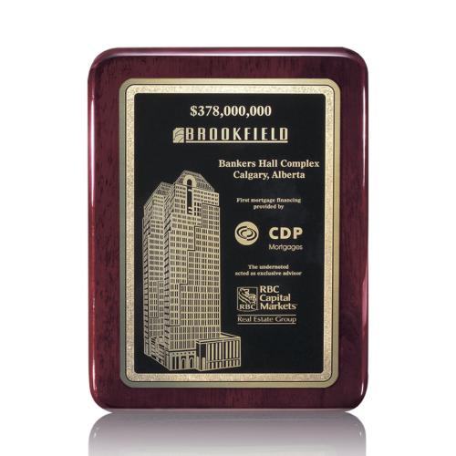 Plaque Awards - Retirement Plaques - Sydenham/Calvert - Rosewood Finish