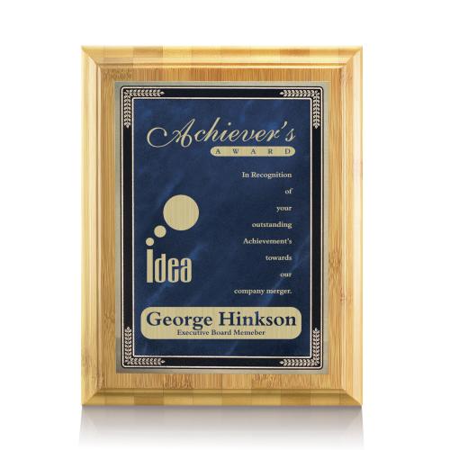 Recognition Awards - Sustainable Awards - Bamboo/Cardinal - Blue