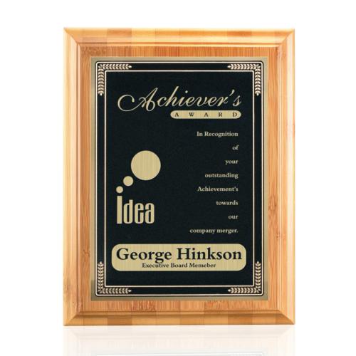 Recognition Awards - Sustainable Awards - Bamboo/Cardinal Plaque - Black