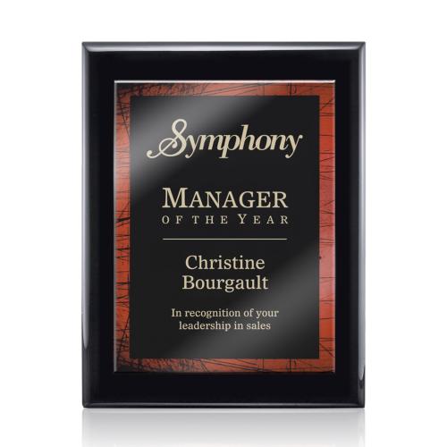 Plaque Awards - Retirement Plaques - Oakleigh/Caprice - Black/Red
