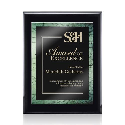 Plaque Awards - Retirement Plaques - Oakleigh/Caprice - Black/Green