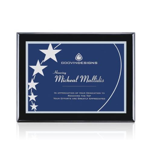 Plaque Awards - Retirement Plaques - Oakleigh/Gemini - Black/Blue