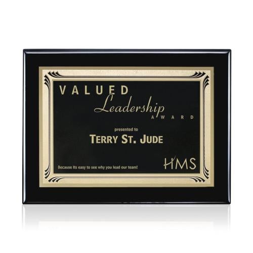 Plaque Awards - Retirement Plaques - Oakleigh/Sonata - Black/Black