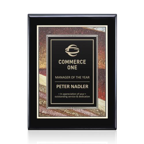Plaque Awards - Retirement Plaques - Oakleigh/Albina Plaque - Black Finish