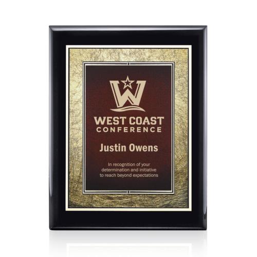 Plaque Awards - Retirement Plaques - Oakleigh/Tamara - Black/Burgundy