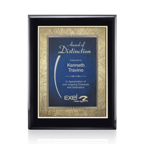 Plaque Awards - Retirement Plaques - Oakleigh/Tamara - Black/Blue