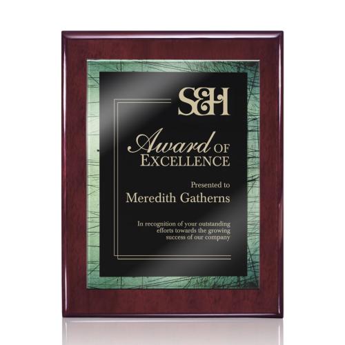 Plaque Awards - Retirement Plaques - Oakleigh/Caprice Plaque - Rosewood/Green