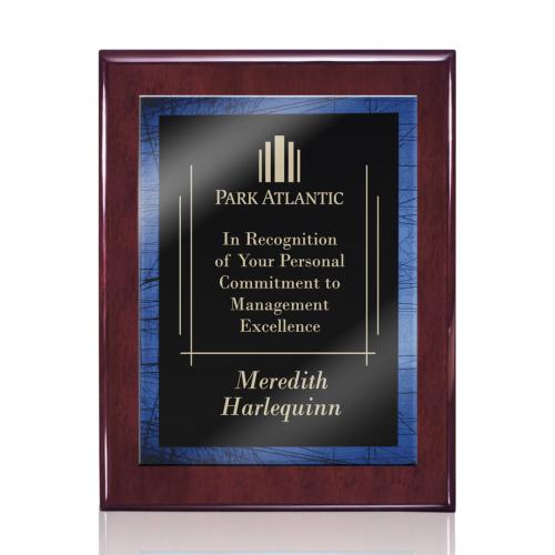 Plaque Awards - Retirement Plaques - Oakleigh/Caprice Plaque - Rosewood/Blue 