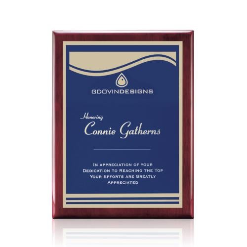 Plaque Awards - Retirement Plaques - Oakleigh/Marietta Plaque - Rosewood/Blue
