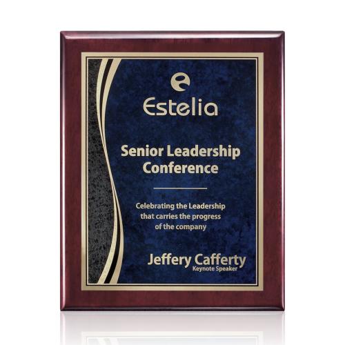 Plaque Awards - Retirement Plaques - Oakleigh/Finch Plaque - Rosewood/Blue