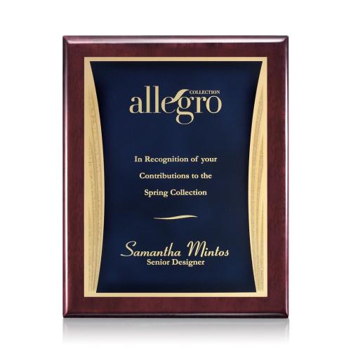 Plaque Awards - Retirement Plaques - Oakleigh/Showtime Plaque - Rosewood/Blue