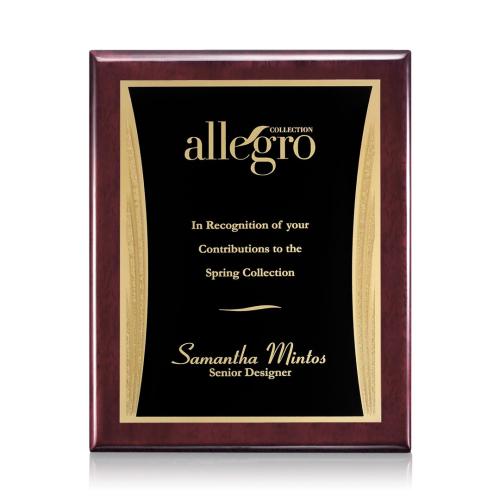 Plaque Awards - Retirement Plaques - Oakleigh/Showtime Plaque - Rosewood/Black